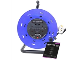 EXTENSION REEL 25m 13AMP 4xSOCKET ON STAND