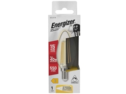 ENERGIZER FILAMENT LED CLEAR DIMMABLE CANDLE SES E14 27K WARM WHITE 5W 470LM