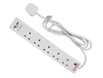 5 GANG 2 MTR ANTI-SURGE EXTENSION LEAD WITH 2X USB SOCKET