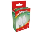 EVEREADY LED CANDLE SBC B15 3K Warm White 5W = 40W 470LM PK2 X 6 S15334