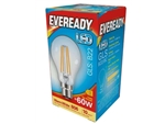 EVEREADY FILAMENT LED GLS BC B22 27K WARM WHITE 6.5W 806LM = 60W PK5 