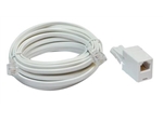 10m ADSL BROADBAND MODEM EXTENSION LEAD & UK ADAPTOR